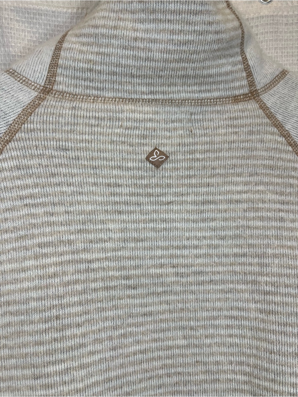 prAna Lucia Wool Blend Cowl Neck Women’s Medium Sweater - Oatmeal / Light Gray - Picture 7 of 7